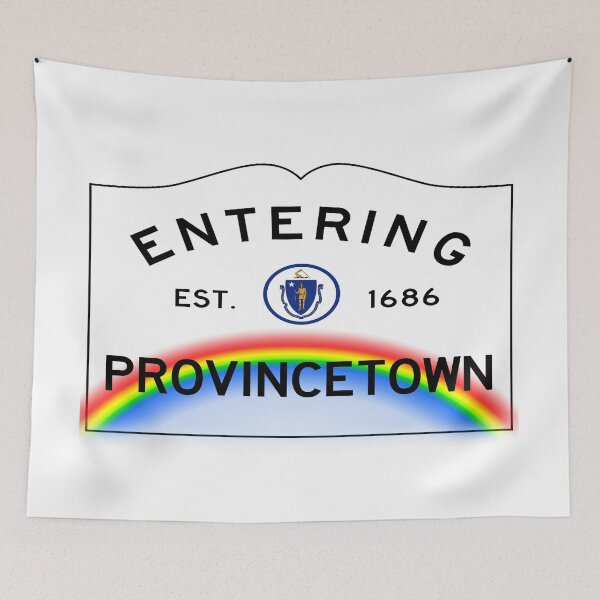 Item preview, Entering Provincetown Road Sign - Provincetown, Massachusetts w/Rainbow designed and sold by SouthShorePics.