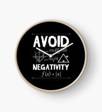Avoid Negativity Math Shirt Clock