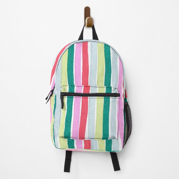 Item preview, Colorful vertical striped pattern - pink, red and green watercolor stripes designed and sold by patterncrow.