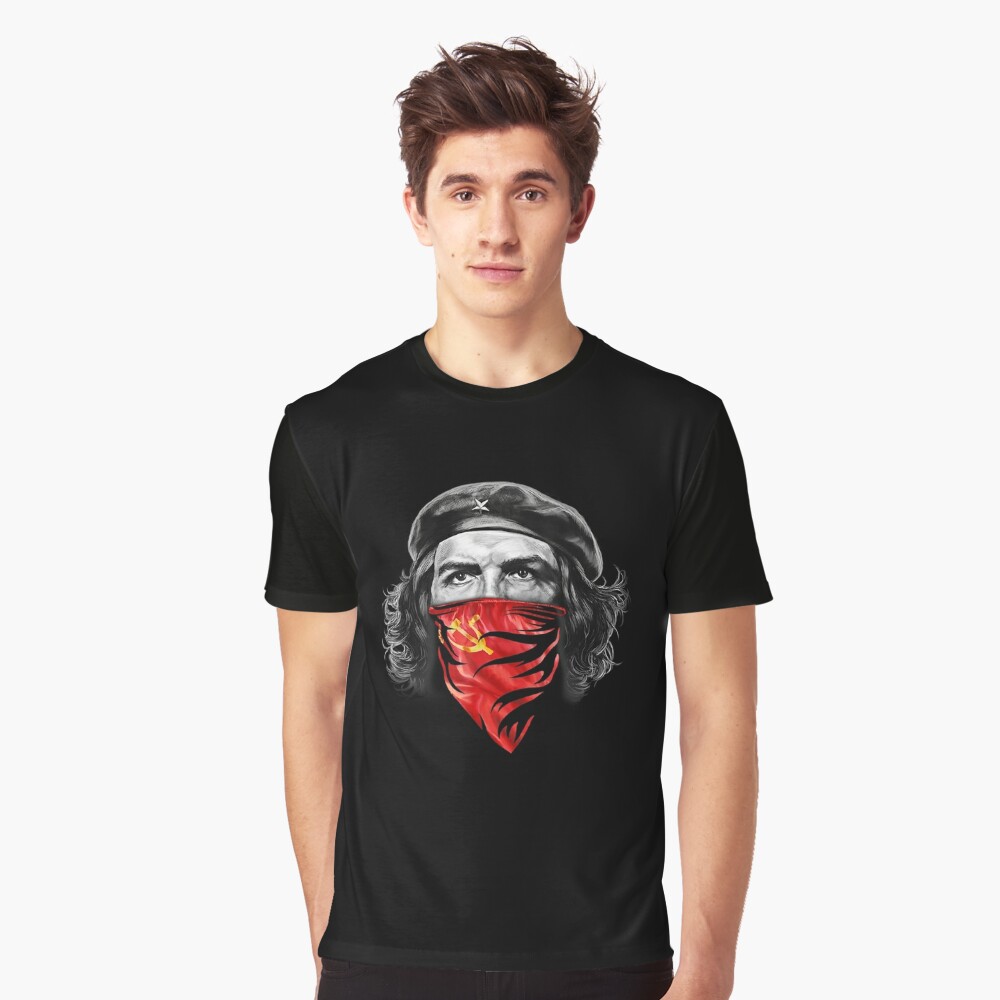 T-Shirt, Che Guevara W Soviet Hammer And Sickle Red Bandana