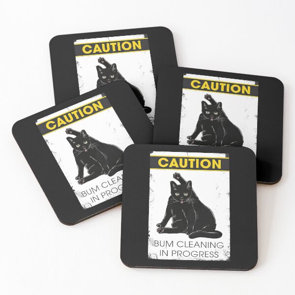 Item preview, Caution Bum Cleaning In Progress black cat lover designed and sold by sellexxf69.