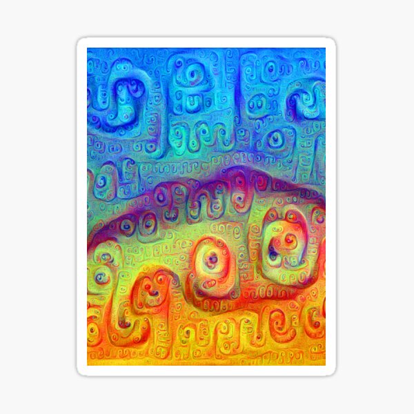 DeepDream Blue to Orange Sticker