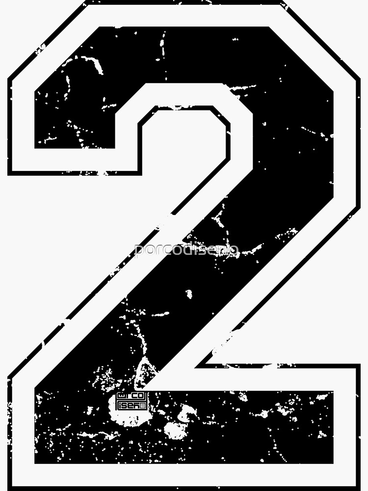 2 - number 2 - jersey number for sportsteam' Sticker