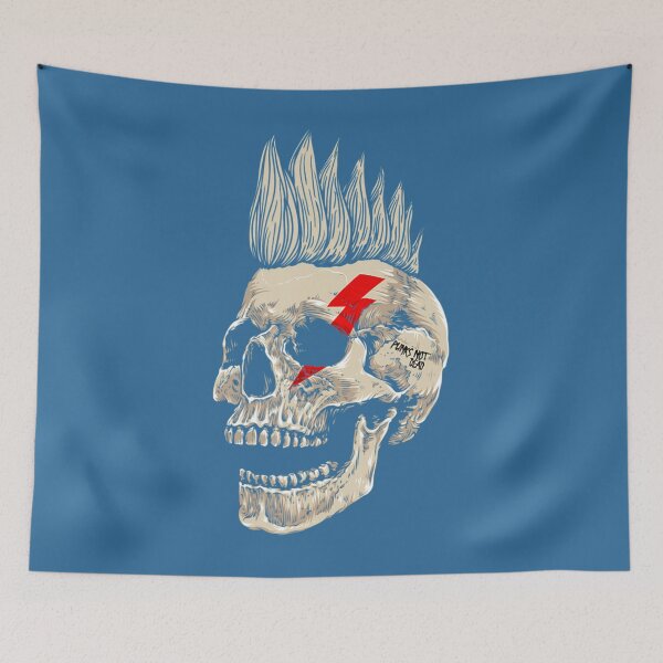 Item preview, Punk Rock Skull With Mohawk Style Punk's Not Dead designed and sold by ZinEc.