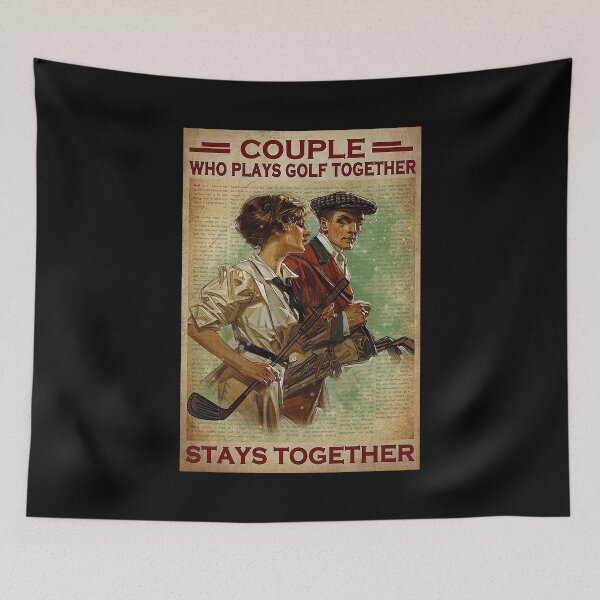 Item preview, Couple Who Plays Golf Together Stays Together Poster - Male And Female Golfers Vintage   designed and sold by Alexanderhishop.