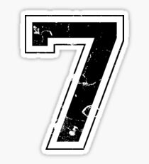 Number 7 Seven Black Jersey Sports Athletic Player Sticker