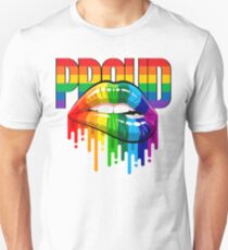 proud Rainbow Lips Pride Unisex T-Shirt