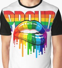 proud Rainbow Lips Pride Graphic T-Shirt