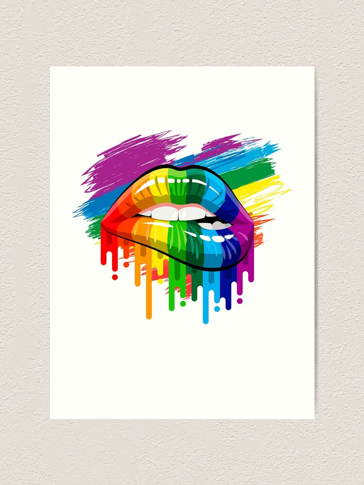 Proud Rainbow Lips Pride Art Print For Sale By Bestdesign4u Redbubble