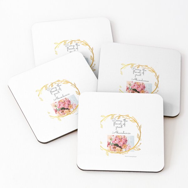 Item preview, Gold gilded Peony bunch with slogan designed and sold by PalomaHealing24.