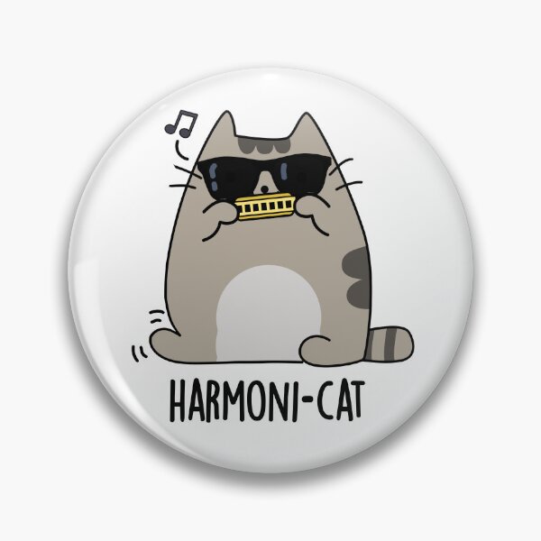 Item preview, Harmoni-cat Harmonica Funny Cat Puns  designed and sold by punnybone.