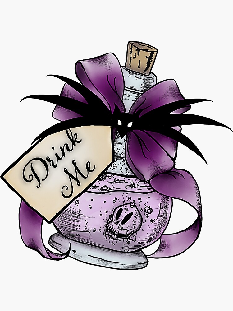 "Alice In Wonderland Drink Me" Sticker for Sale by inelcapps Redbubble