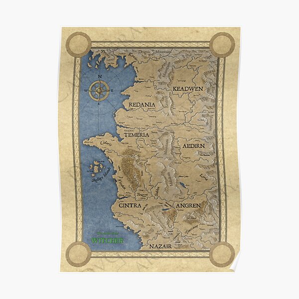 "Witcher map tolkien style" Poster for Sale by dvg94 | Redbubble