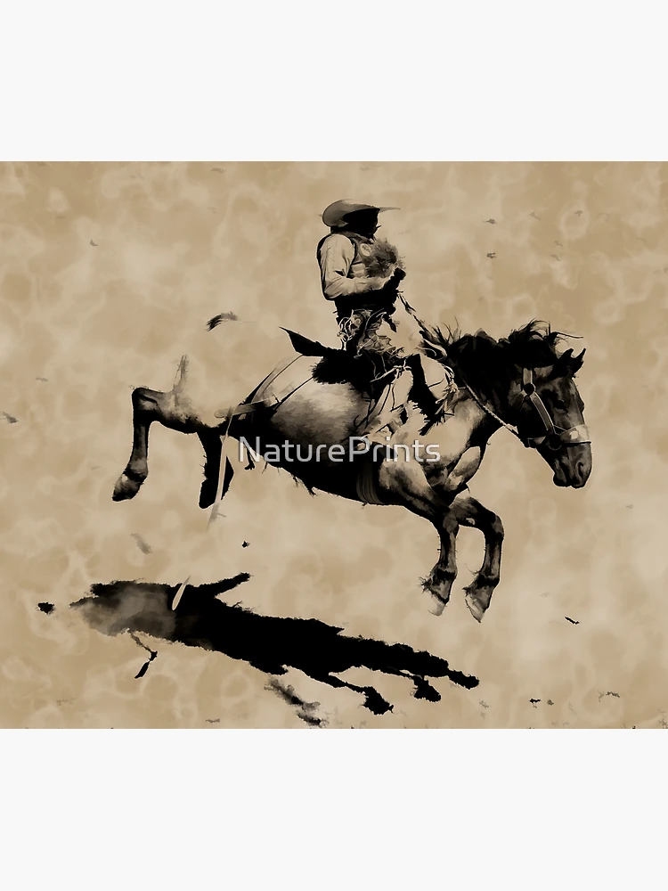 Thumbnail 6 of 6, Throw Blanket, Bronco Rider - Rodeo Cowboy designed and sold by NaturePrints.