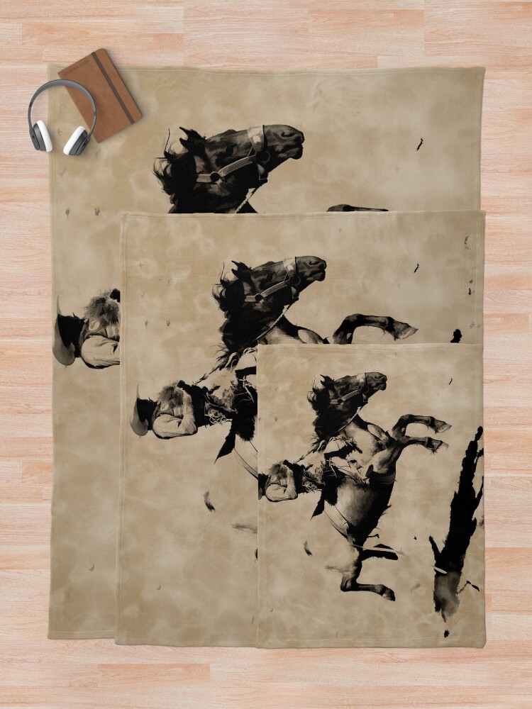 Thumbnail 5 of 6, Throw Blanket, Bronco Rider - Rodeo Cowboy designed and sold by NaturePrints.