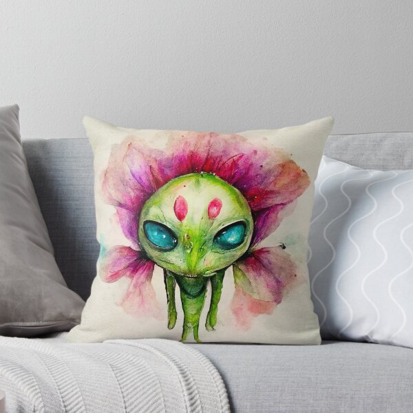 Item preview, Florent the Watercolor Funny Flower Alien Monster designed and sold by pixelista.