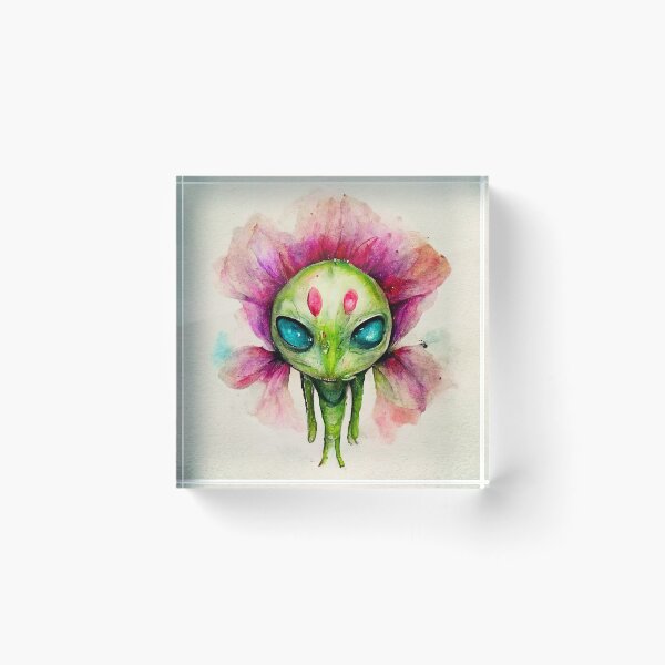 Item preview, Florent the Watercolor Funny Flower Alien Monster designed and sold by pixelista.