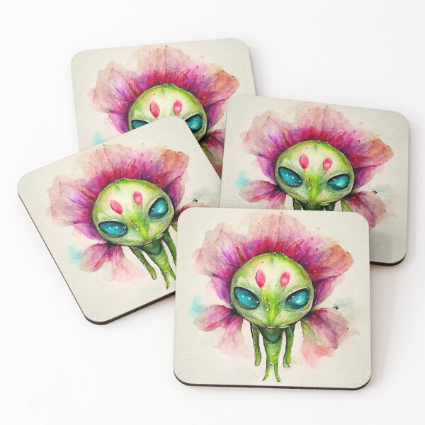 Item preview, Florent the Watercolor Funny Flower Alien Monster designed and sold by pixelista.