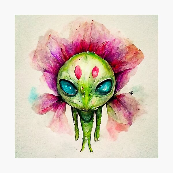 Item preview, Florent the Watercolor Funny Flower Alien Monster designed and sold by pixelista.