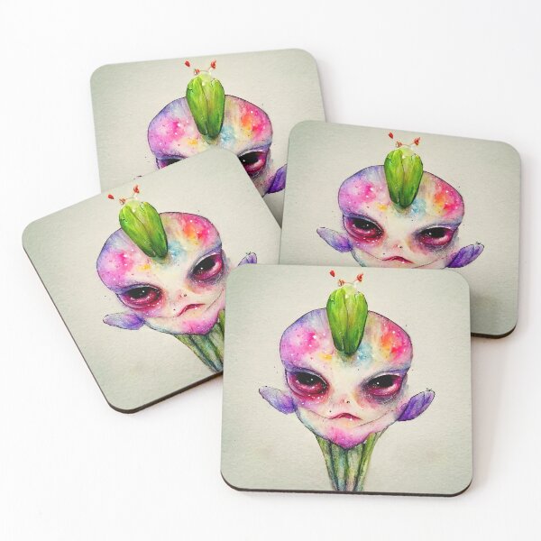 Item preview, Florian the Watercolor Funny Flower Alien Monster designed and sold by pixelista.