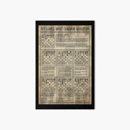 Chess Ruy Lopez Most Common Variation  Poster for Sale by reenea84