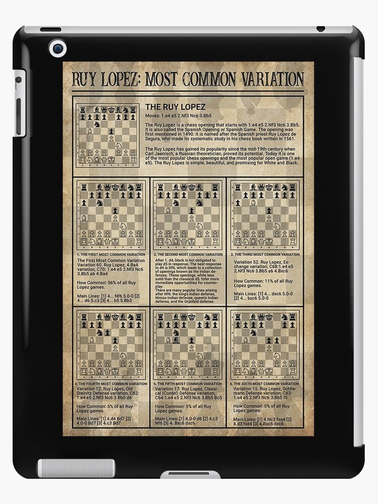 Chess Ruy Lopez Most Common Variation  iPad Case & Skin for Sale by  reenea84