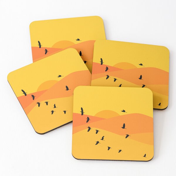 Item preview, Sunset migration in orange designed and sold by BumbleBearArtUK.