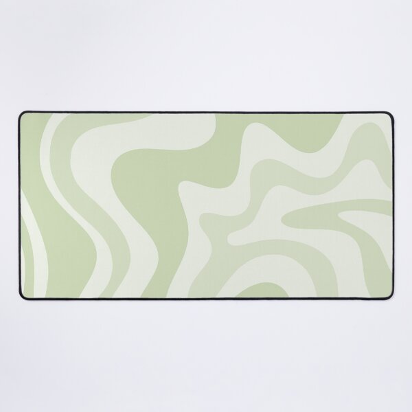 Aperçu de l'œuvre Motif abstrait de tourbillon liquide rétro en vert sauge pâle créée et vendue par kierkegaard.