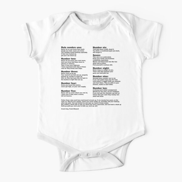 Biggie Smalls Lyrics Short Sleeve Baby One-Piece for Sale