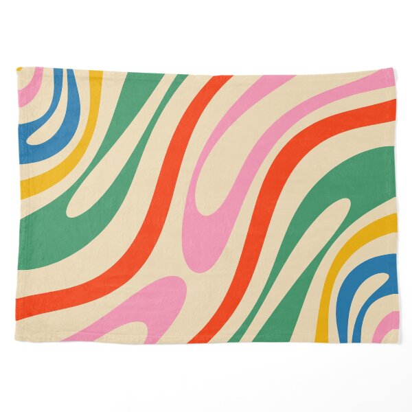 Wavy Loops Abstract Pattern in Rainbow Colors Pet Blanket