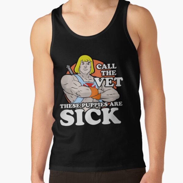 Artikel-Vorschau von Masters of the Universe He-Man Call the Vet, These Puppies Are Sick Kurzarm-Grafik für Männer, designt und verkauft von hansennielsen.