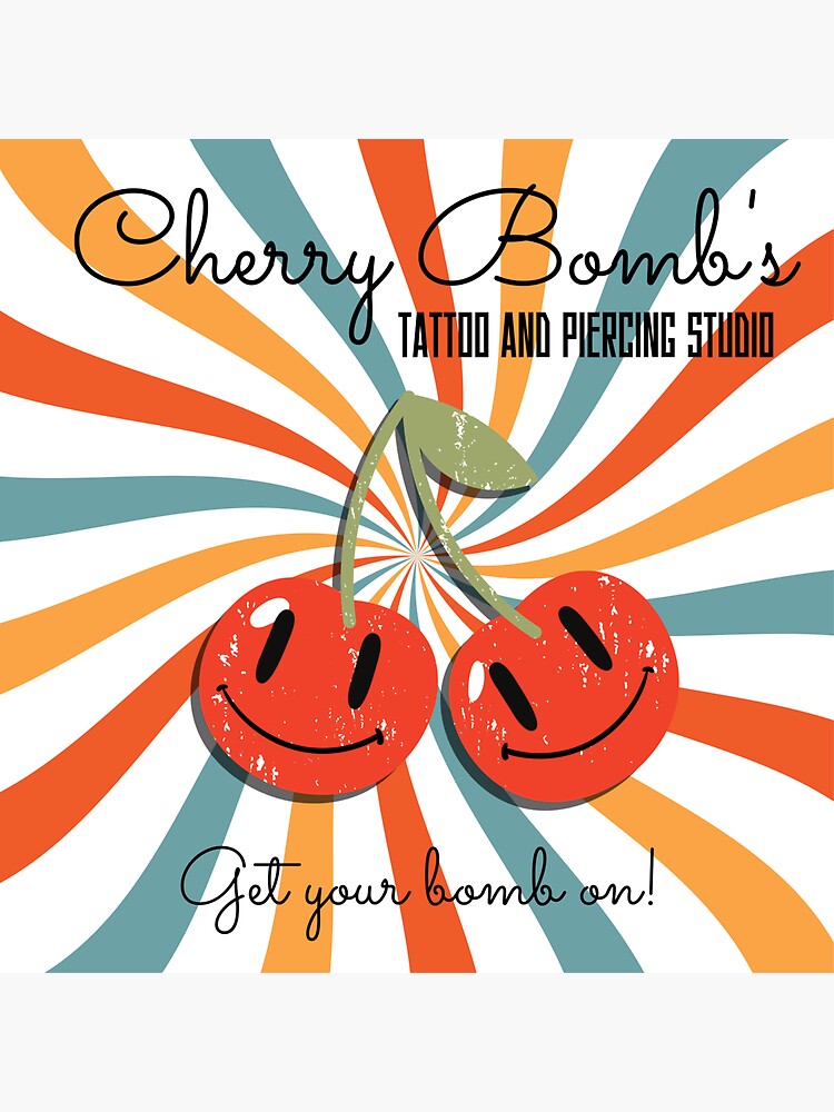 Cherry Bomb's Tattoo and Piercing Studio" Sticker for Sale by teaandcraft