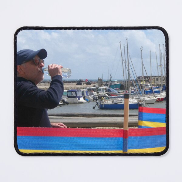 Item preview, Lyme Regis, Hot n Thirsty. A man rehydrates in the beach heat of this classic English Seaside. designed and sold by JonDelorme.