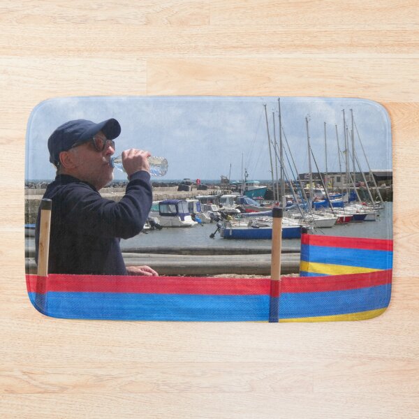 Item preview, Lyme Regis, Hot n Thirsty. A man rehydrates in the beach heat of this classic English Seaside. designed and sold by JonDelorme.