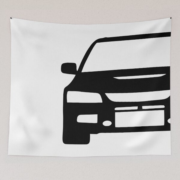 Artikelvorschau, Mitsubishi Lancer EVO IX EVO 9 schwarze Silhouette entworfen und verkauft von EdimDesign.