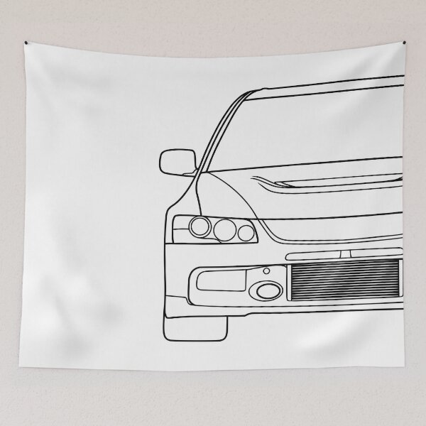 Artikelvorschau, Mitsubishi Lancer EVO IX EVO 9 schwarze Linien entworfen und verkauft von EdimDesign.