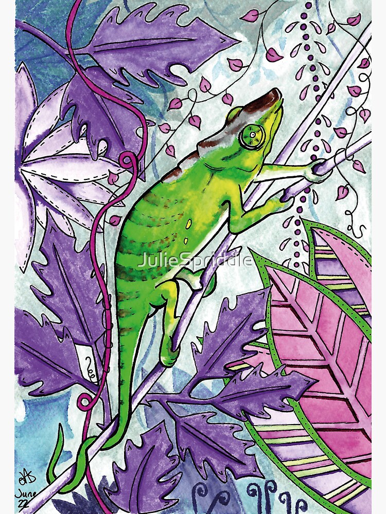 "Tarzan Chameleon" Sticker for Sale by JulieSpriddle | Redbubble