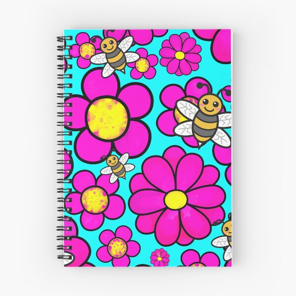 Item preview, Flowers and Bees Pollinate Pink Blue And Yellow Floral Happy designed and sold by funnytshirtemp.