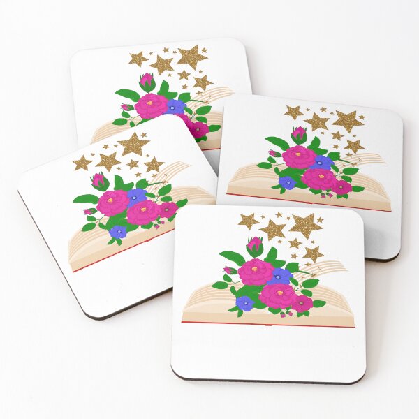 Item preview, Cute Flowers Growing From Book With Golden Stars designed and sold by ZANNIX.