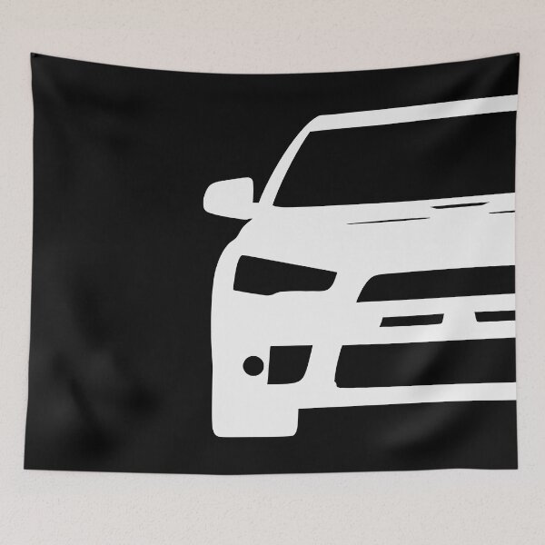 Artikelvorschau, Mitsubishi Lancer EVO X EVO 10 weiße Silhouette entworfen und verkauft von EdimDesign.