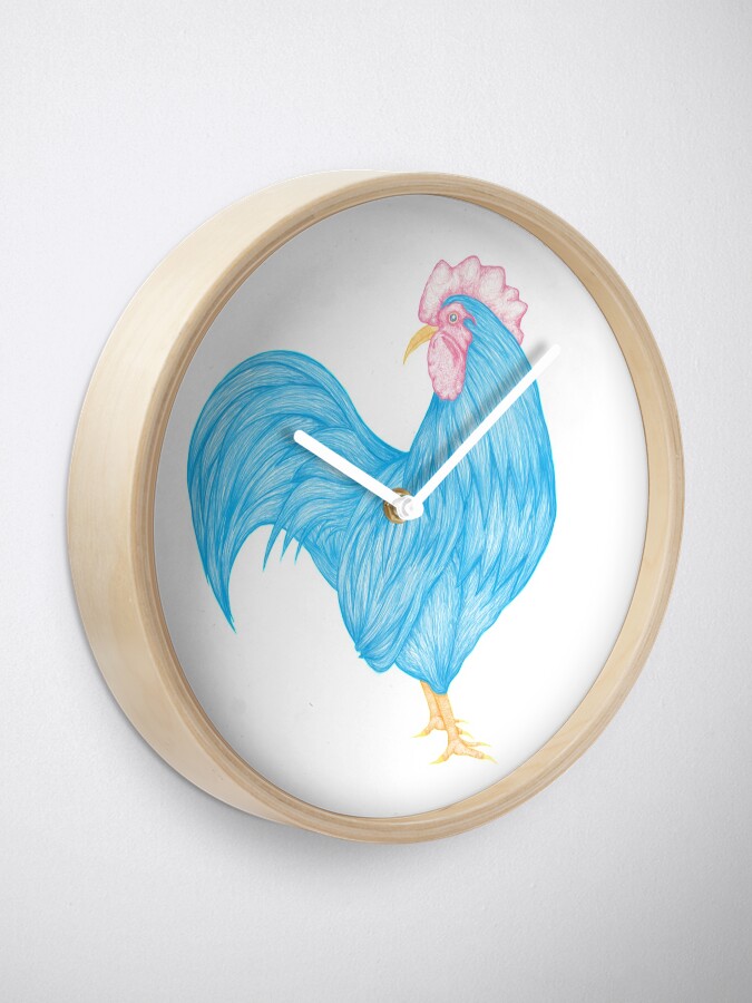Alternate view of Blue Rooster Clock