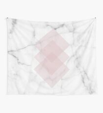 Weißer Marmor Skandinavisch Geometric Blush Pink Squares Wandbehang