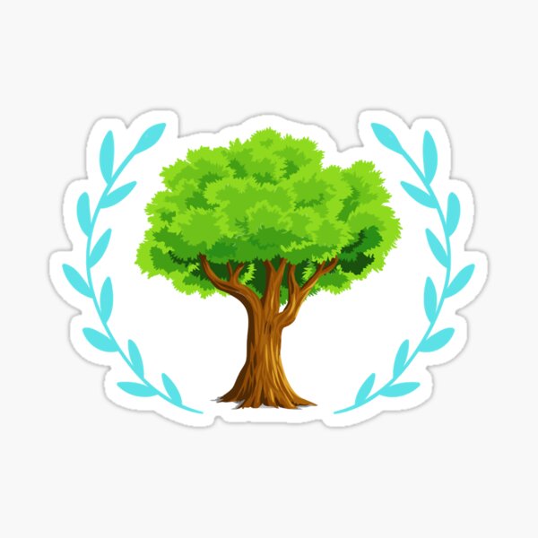 "green tree " Sticker for Sale by Madrigalleryp Redbubble