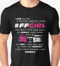 I live my life a quarter mile at a time fast and the furious girl t-shirts Unisex T-Shirt