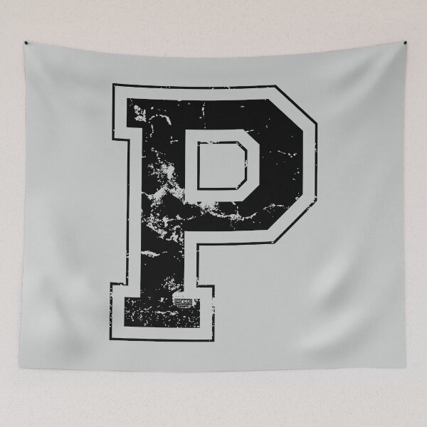 Item preview, Initial Letter P  Black  Jersey Sports Athletic Player designed and sold by ChinkyCat Official.