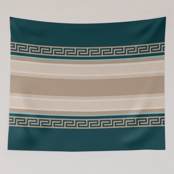 Item preview, Greek Key - Meander - Taupe and Green designed and sold by k9printart.