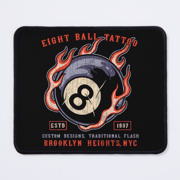 Item preview, "Eight Ball" Tattoo Studio, Brooklyn Heights, New York, Old School Pool Ball Tattoo designed and sold by Proverbial Wisdom Design.