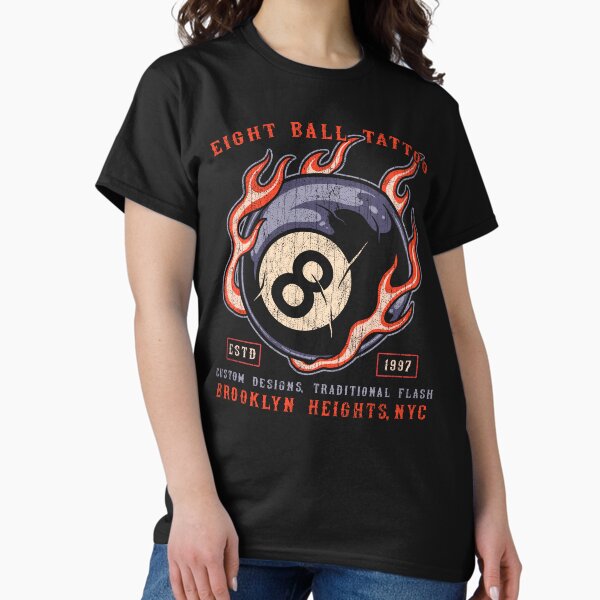 Item preview, "Eight Ball" Tattoo Studio, Brooklyn Heights, New York, Old School Pool Ball Tattoo designed and sold by Proverbial Wisdom Design.