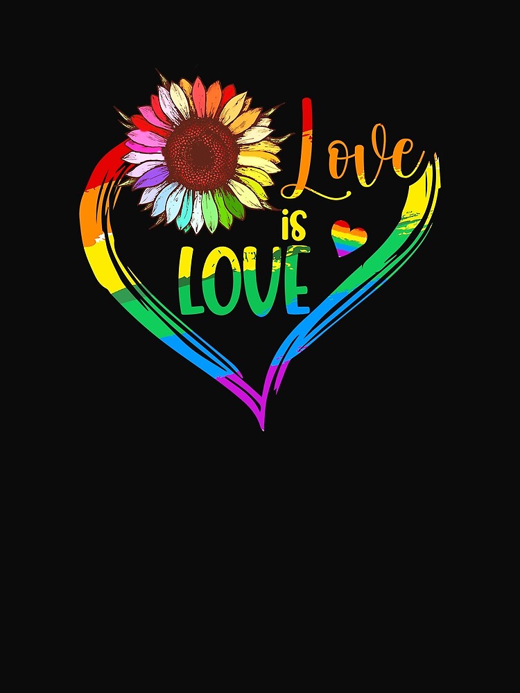 Rainbow Sunflower Heart Love Is Love Lgbt Gay Lesbian Pride Poster