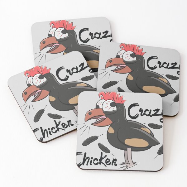 Item preview, Crazy Shocked Farm Chicken Funny Cartoon Black designed and sold by ETVdesign.